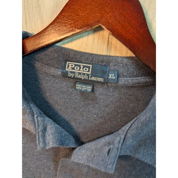 Polo Ralph Lauren Men XL Blue Pony Polo Shirt Collar Long Sleeve Casual Preppy - Picture 4 of 7